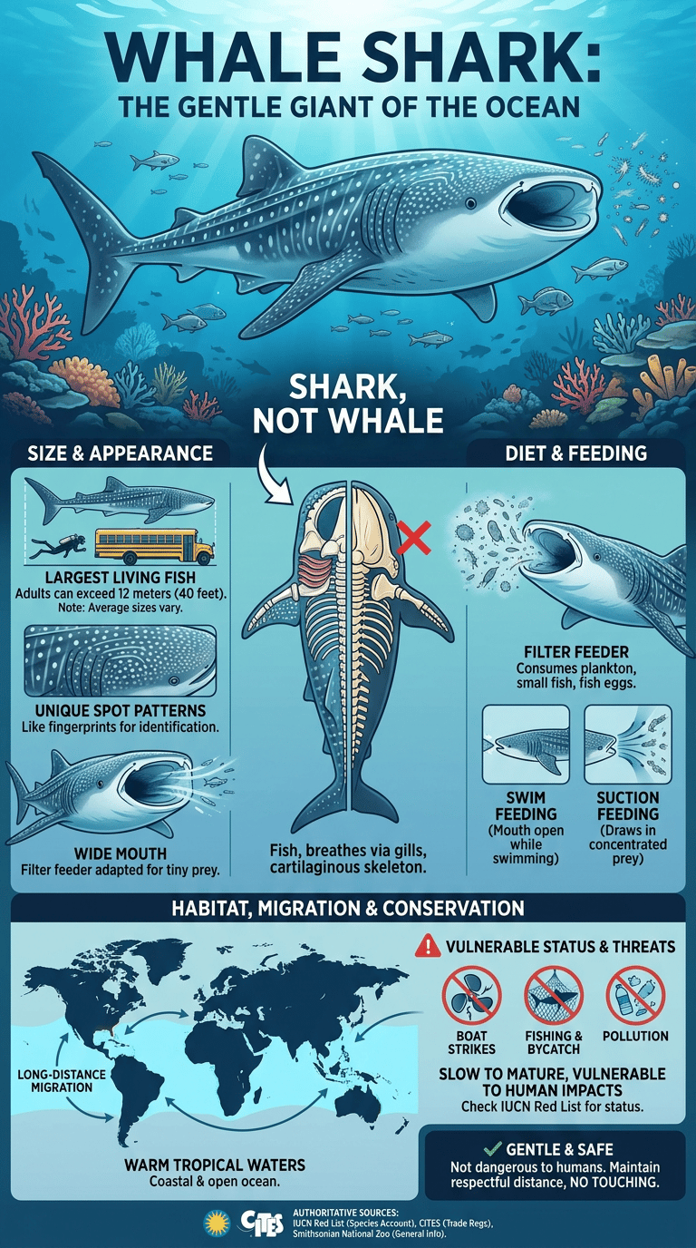 Whale Shark Facts: Meet the Gentle Giant of the Ocean infographic