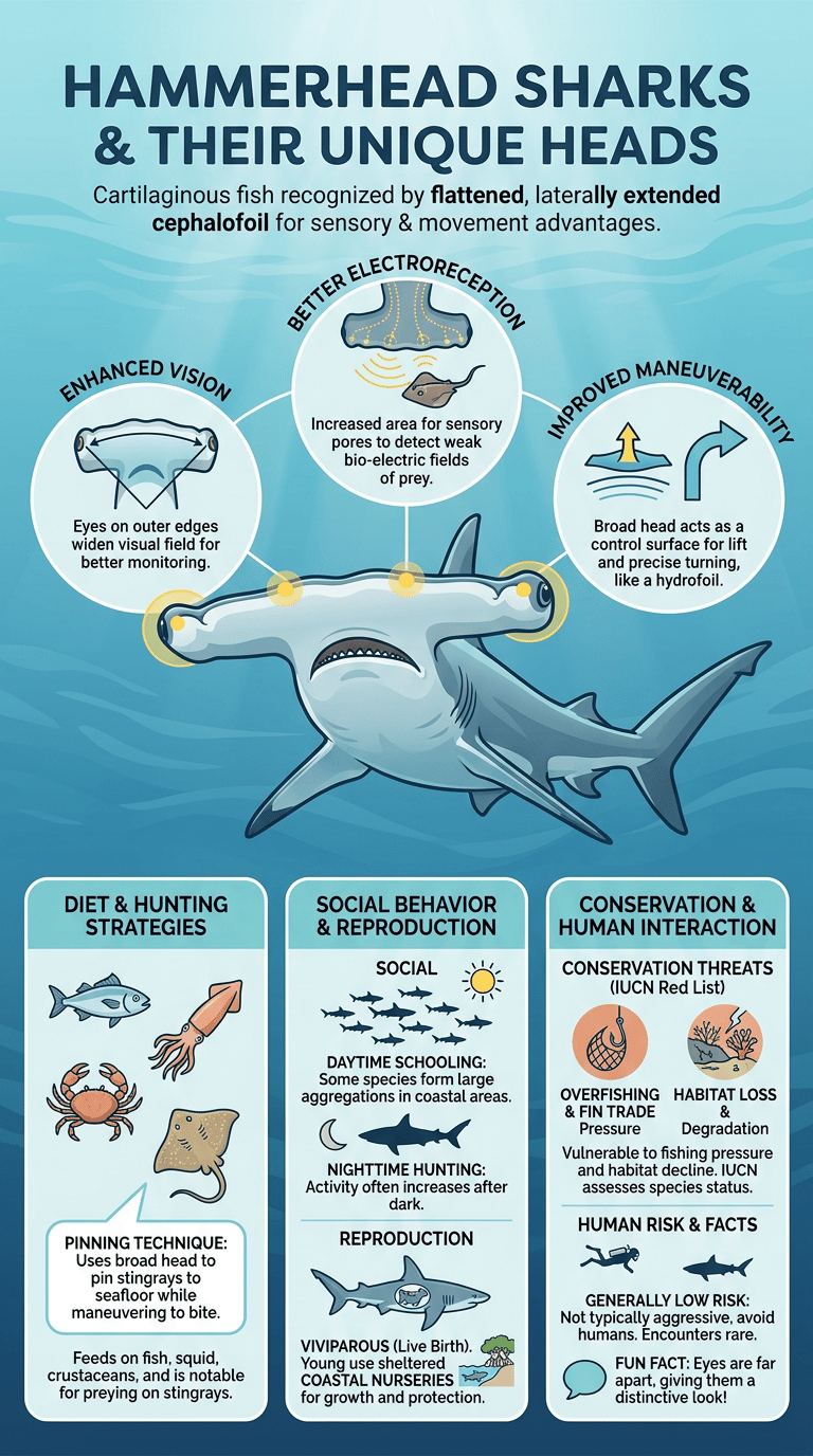 Hammerhead Shark Facts: Why These Sharks Have Such a Strange Head infographic