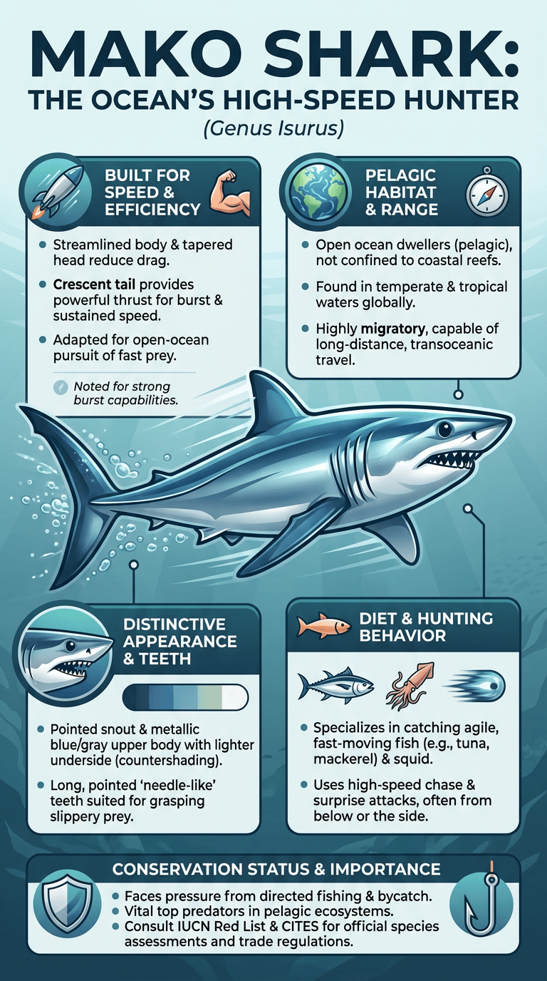 Mako Shark Facts: Meet One of the Fastest Sharks in the Ocean infographic