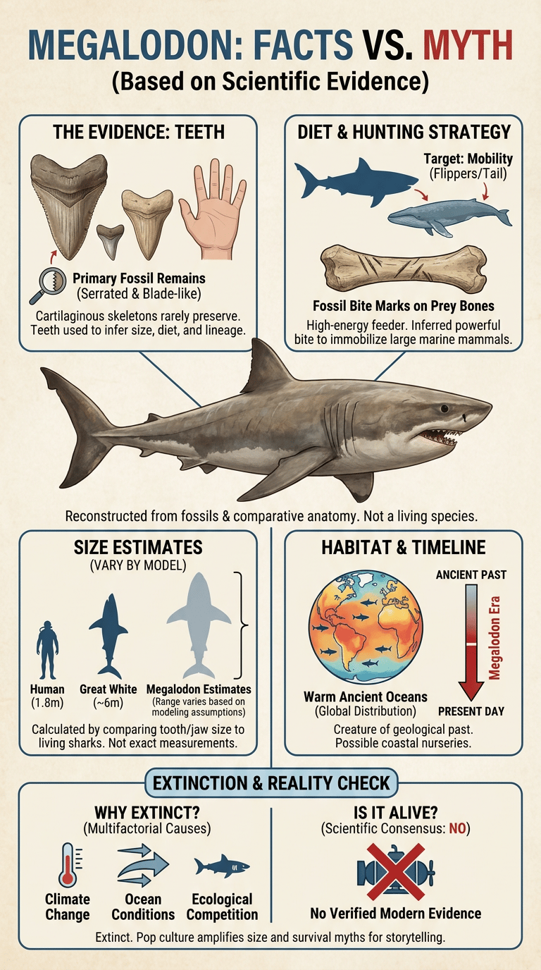 Megalodon Shark Facts: The Giant Prehistoric Predator Explained infographic