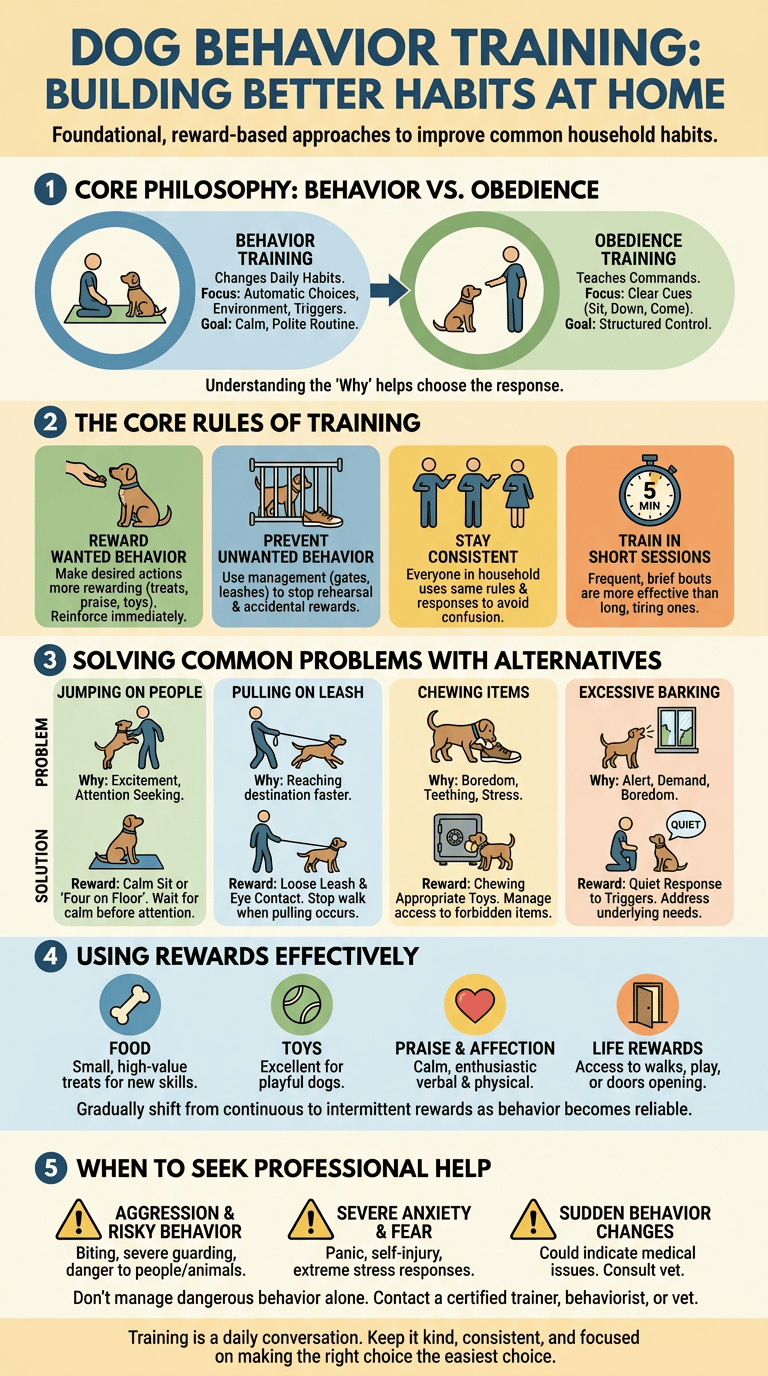 Dog Behavior Training: How to Build Better Habits at Home infographic