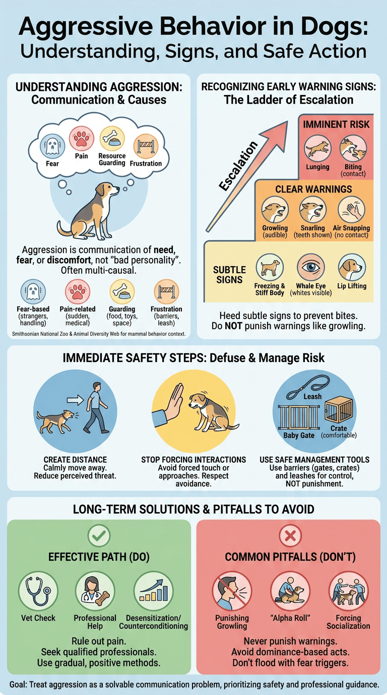 Aggressive Behavior in Dogs: Causes, Warning Signs, and What to Do infographic