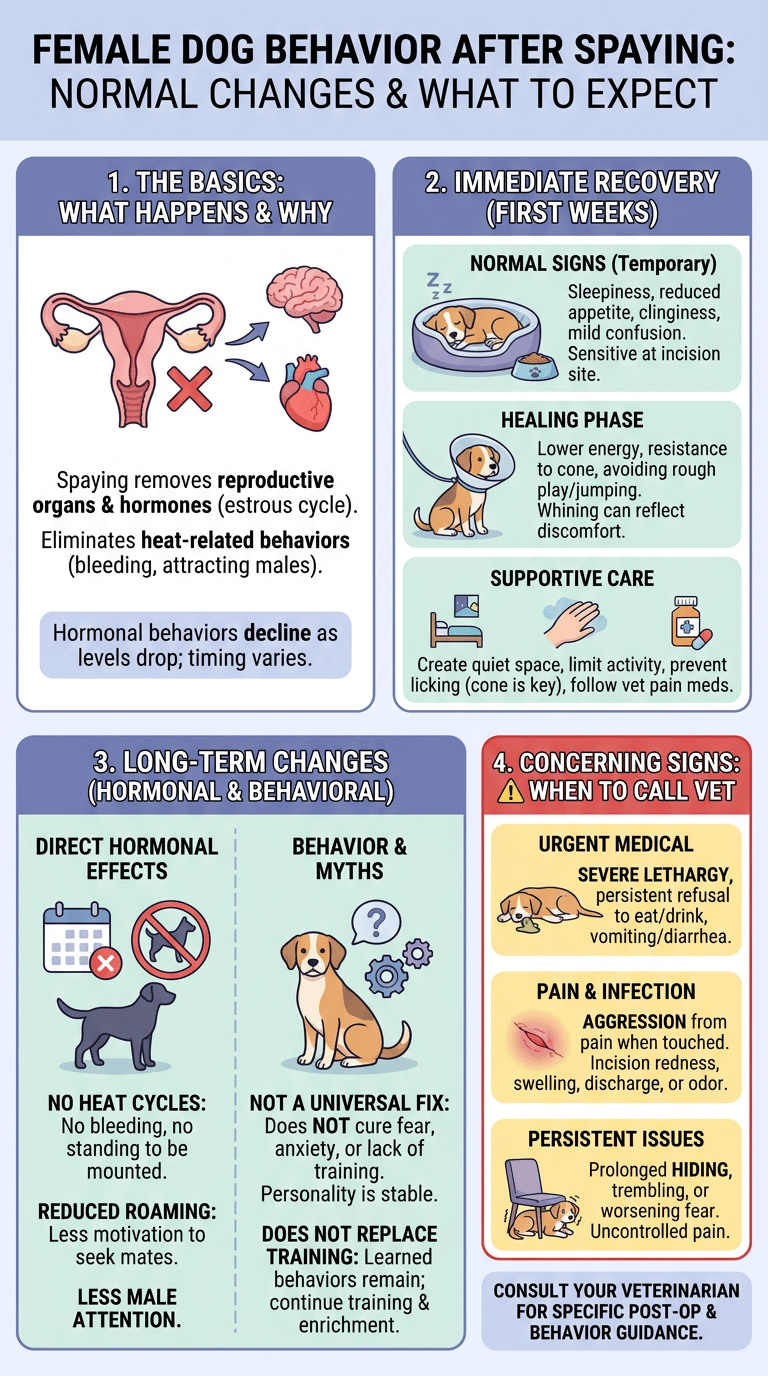 Female Dog Behavior After Spaying: What Changes and What Is Normal? infographic
