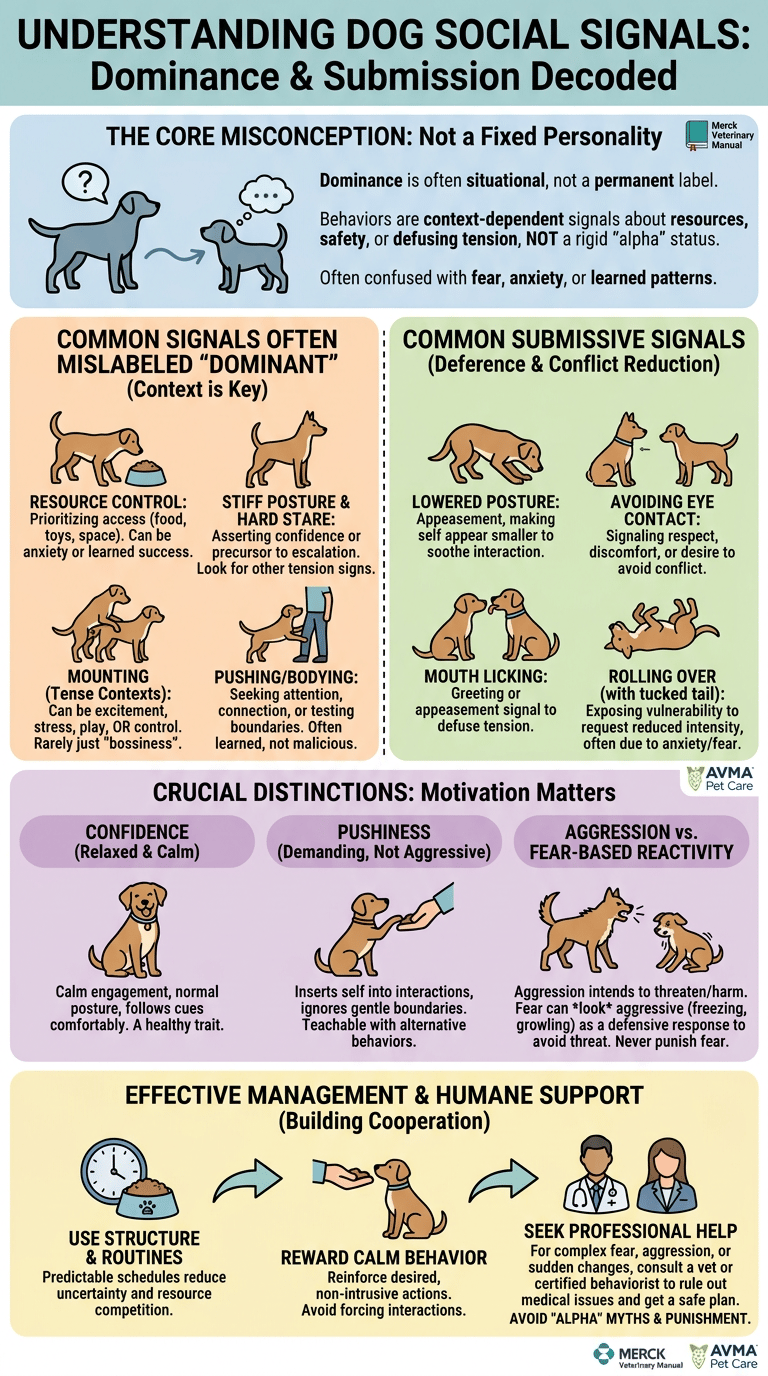 Dominant and Submissive Dog Behavior: What These Signals Really Mean infographic
