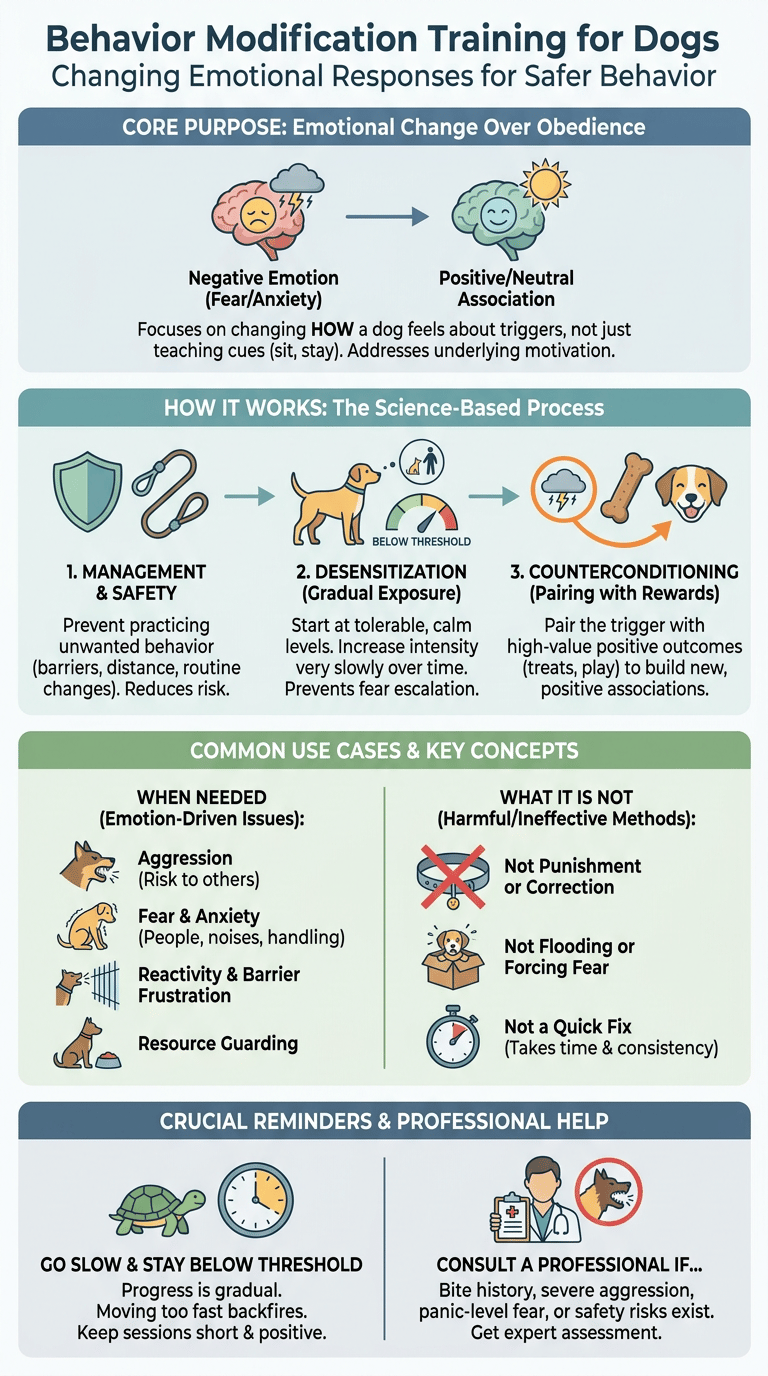 Behavior Modification Training for Dogs: How It Works and When You Need It infographic