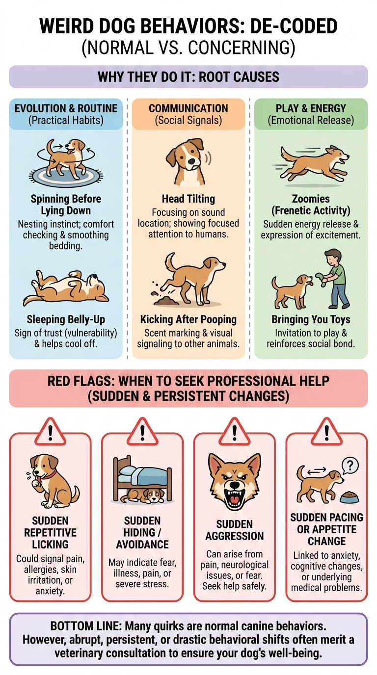 Weird Dog Behaviors and What They Mean infographic