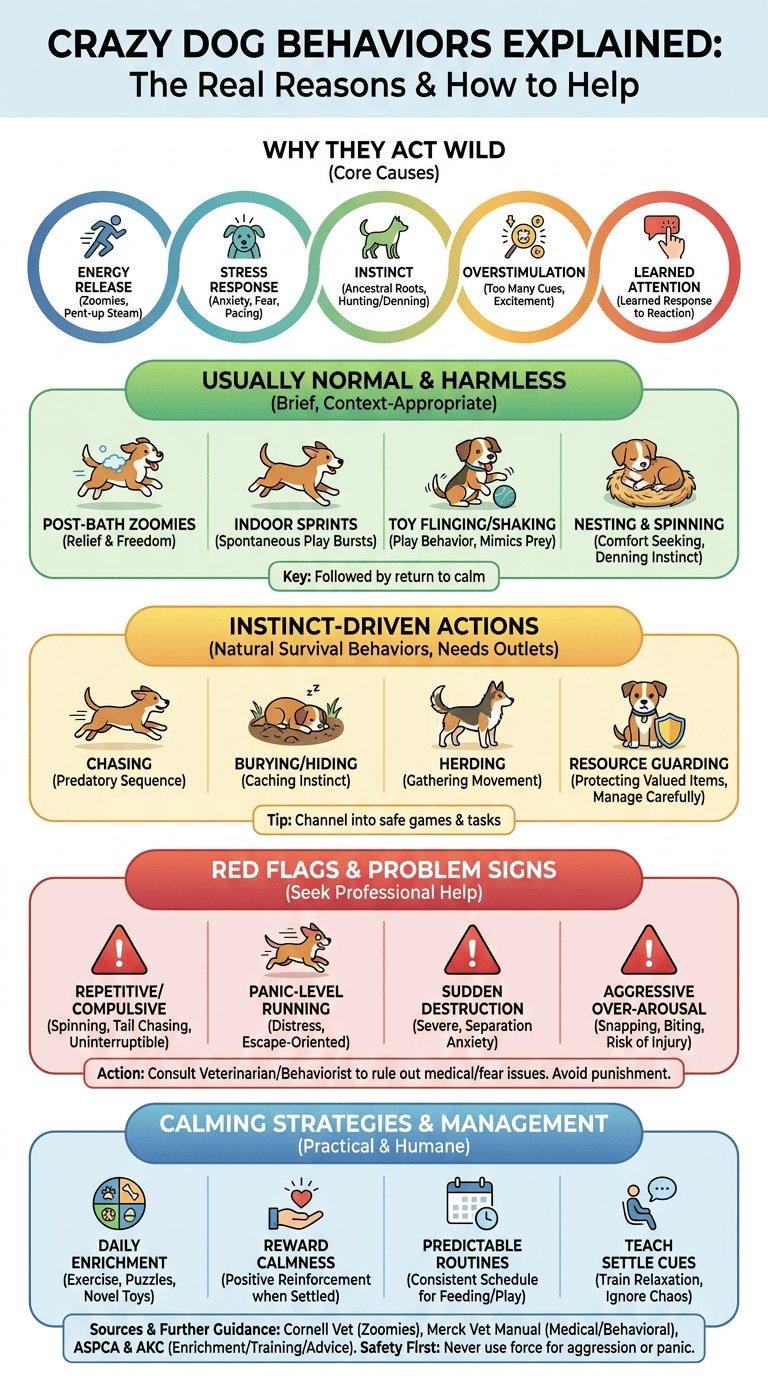 Crazy Dog Behaviors Explained: The Real Reasons Dogs Act Wild infographic