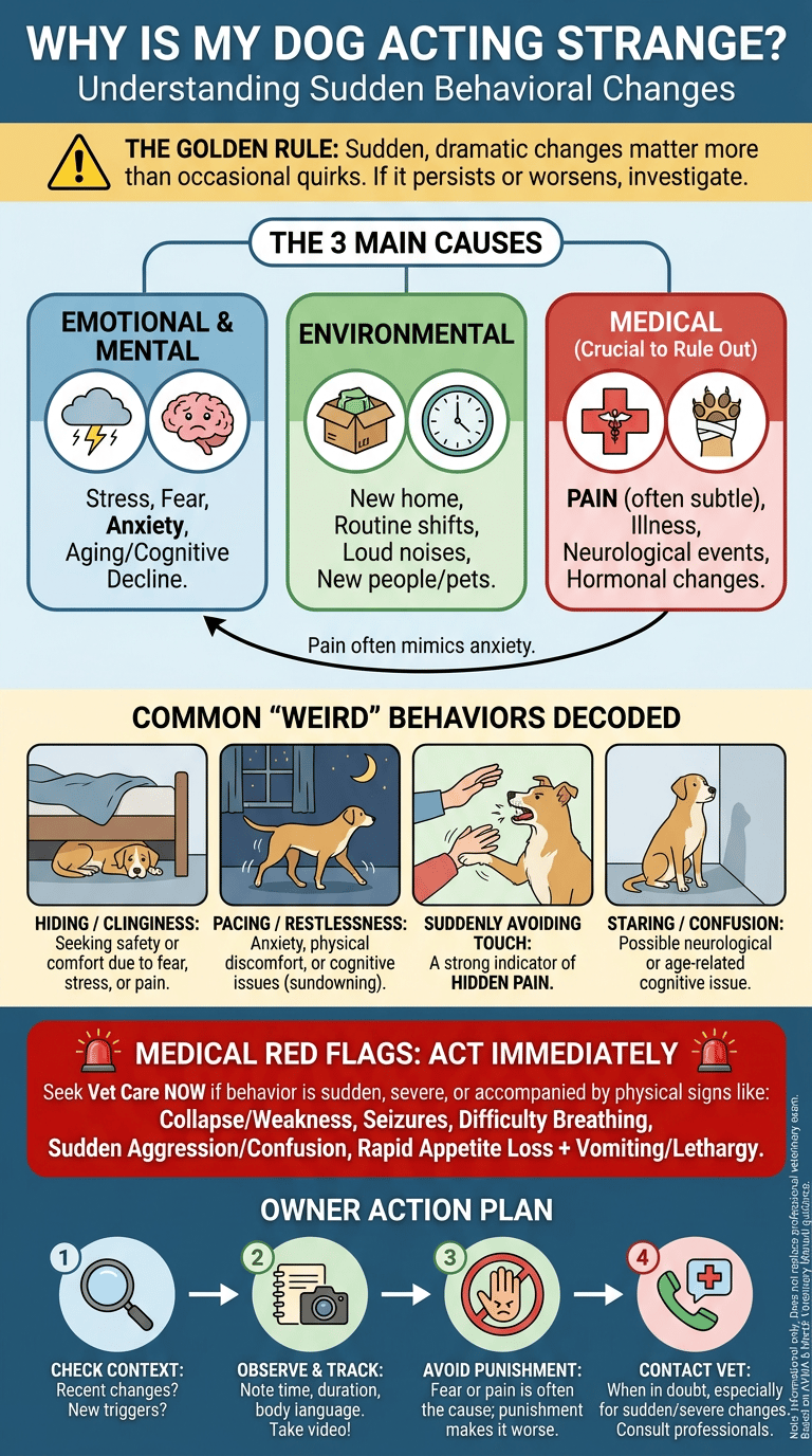 Why Your Dog Acts Strange Sometimes: Common Reasons for Sudden Weird Behavior infographic