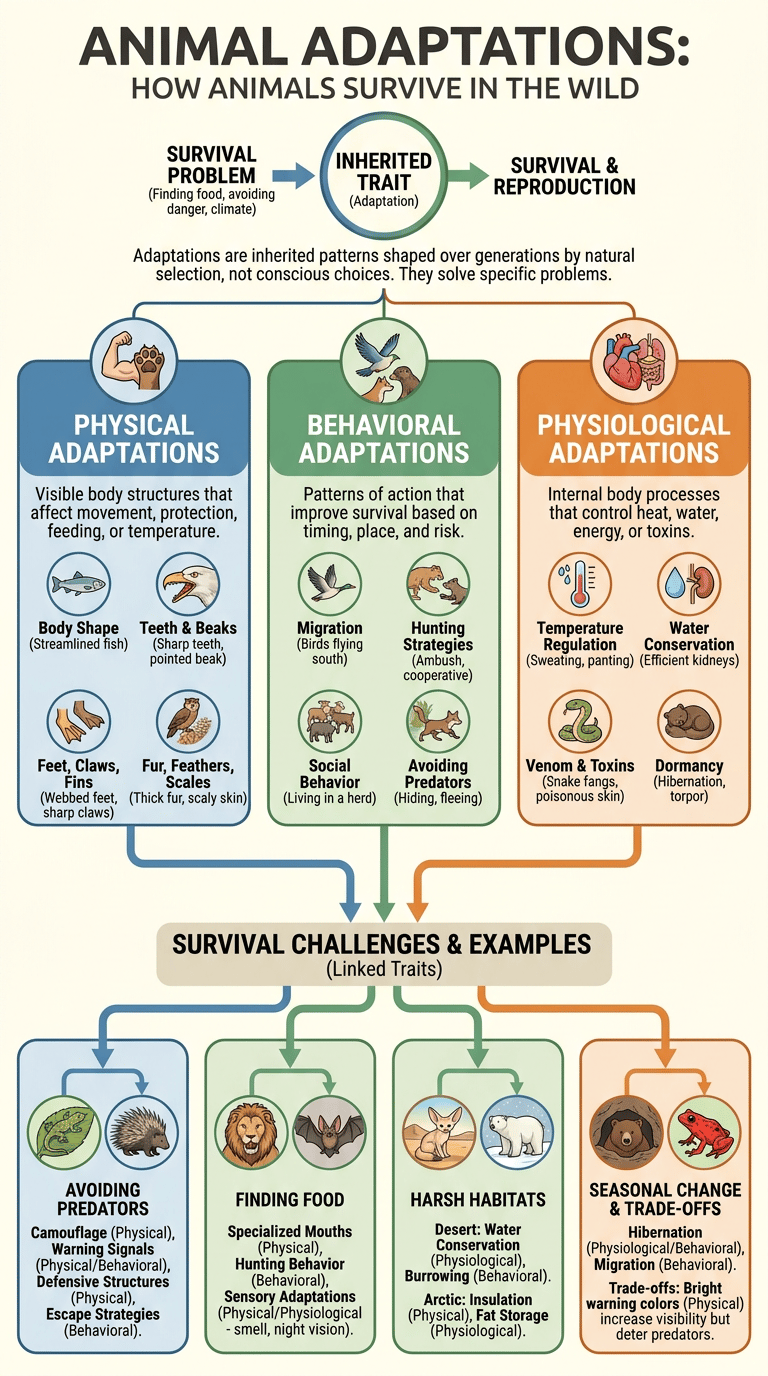Animal Adaptations: How Animals Survive in the Wild infographic