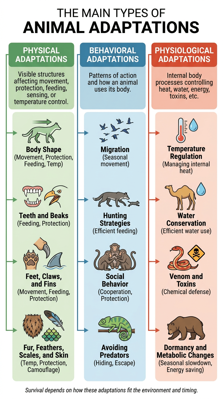 Animal Adaptations: How Animals Survive in the Wild infographic