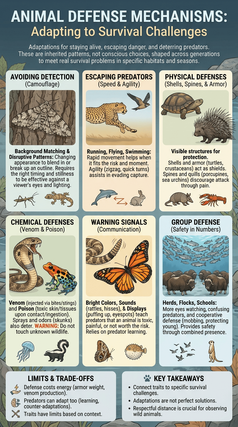 Animal Defense Mechanisms infographic