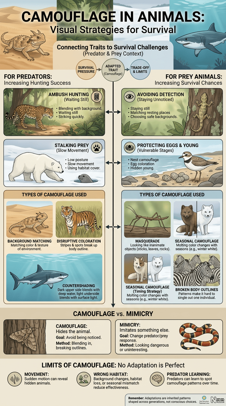Camouflage in Animals infographic