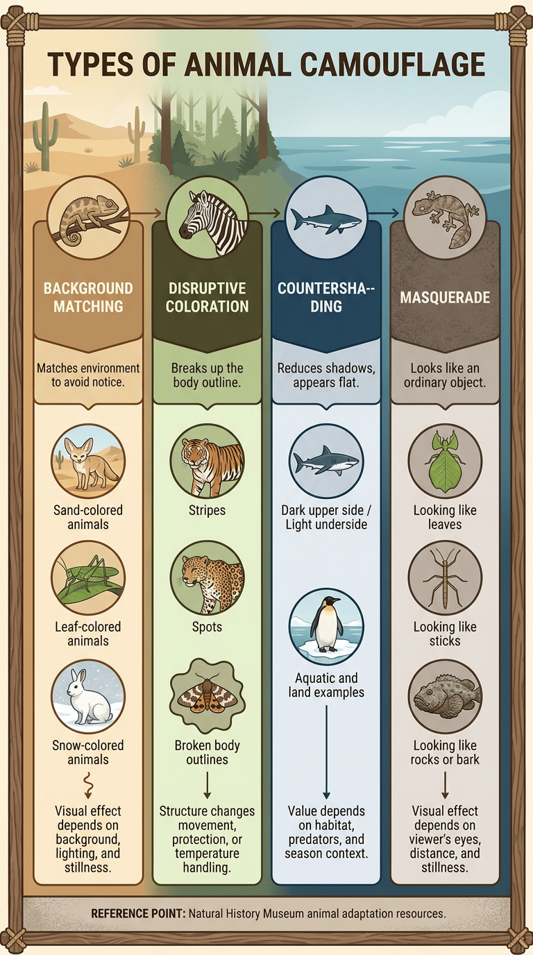 Camouflage in Animals infographic