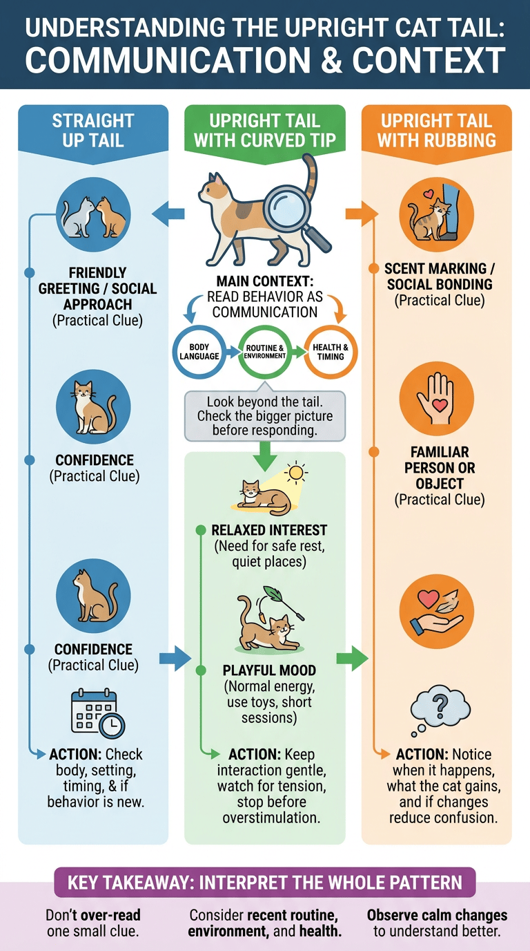 Cat Tail Language: What Your Cat's Tail Is Telling You Upright Cat Tail infographic