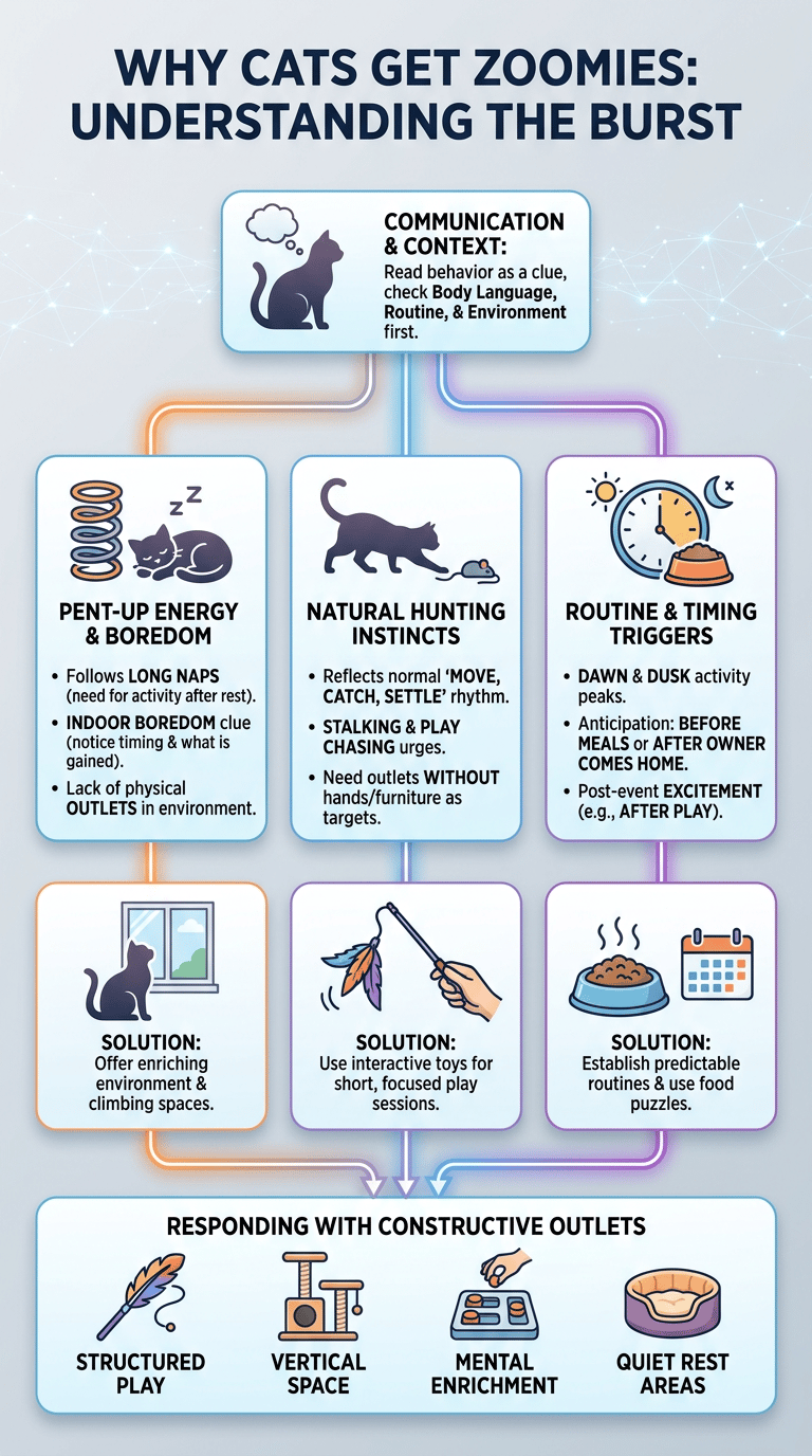 Cat Zoomies Explained Why Cats Get Zoomies infographic