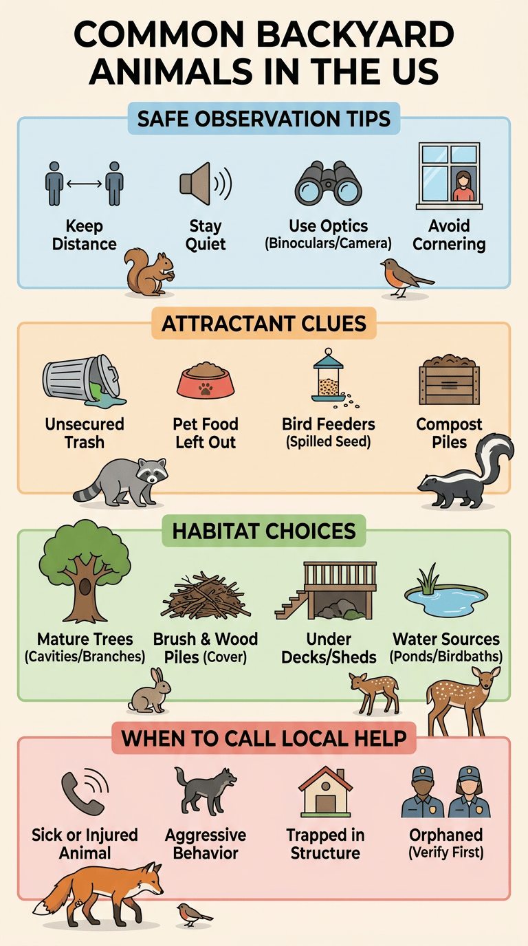 Common Backyard Animals in the US infographic