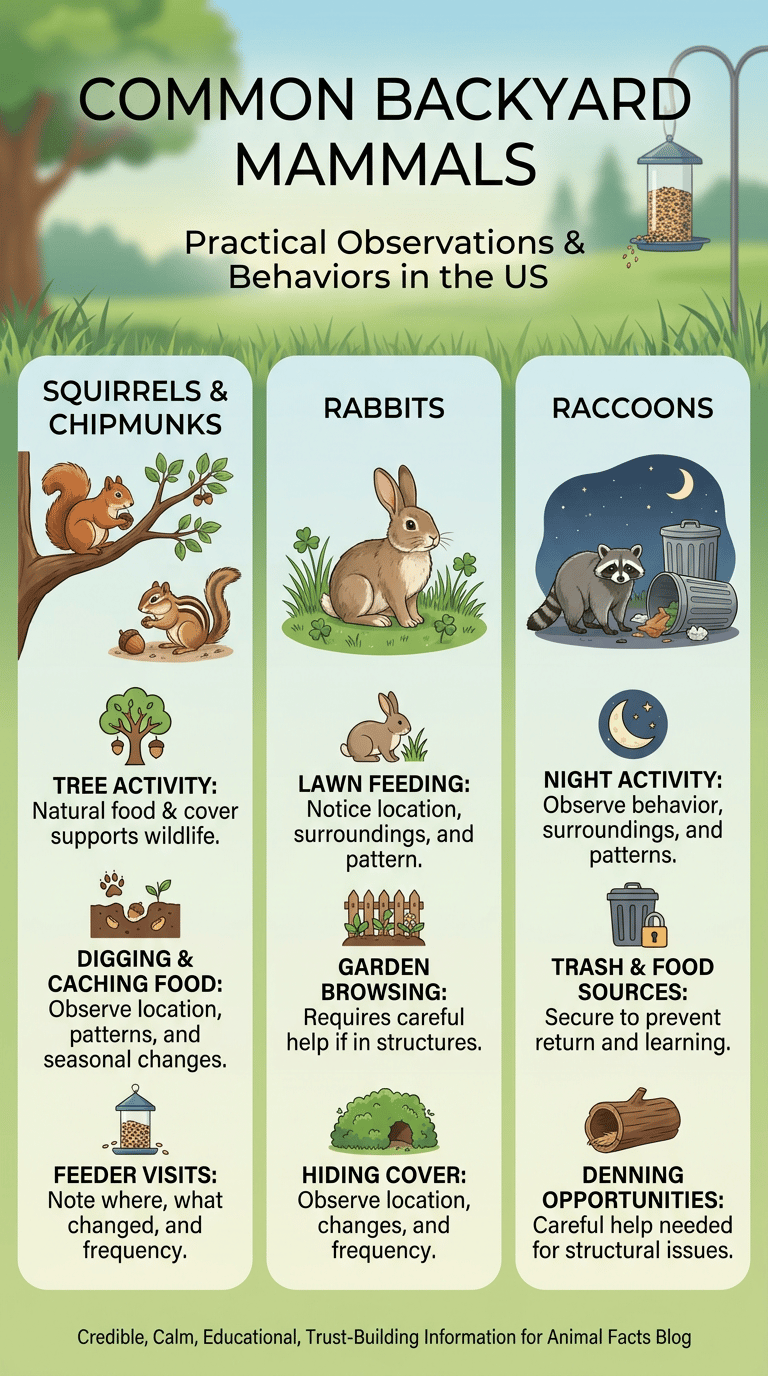 Common Backyard Animals in the US infographic