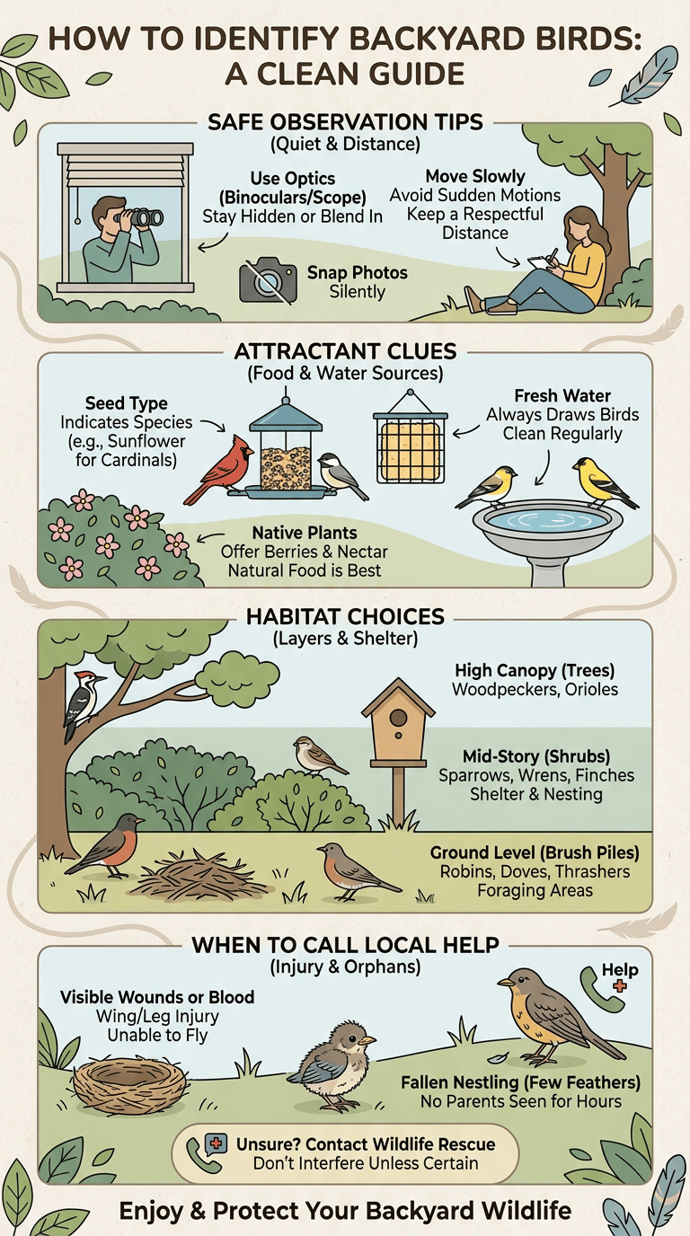 How to Identify Backyard Birds infographic