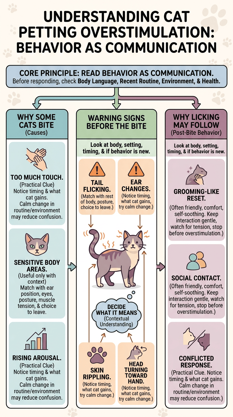 Why Do Cats Bite Then Lick? Petting Overstimulation infographic