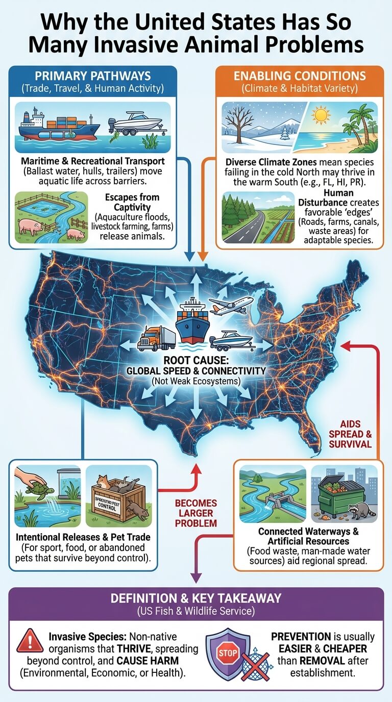 Why the United States Has So Many Invasive Animal Problems