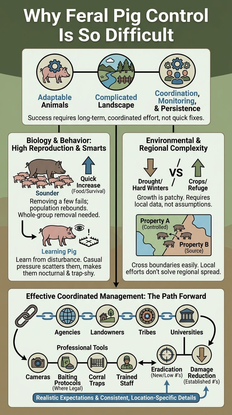 Why Feral Pig Control Is So Difficult