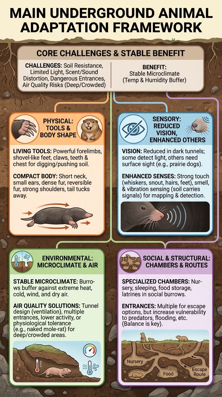 Main Underground Animal Adaptation Framework