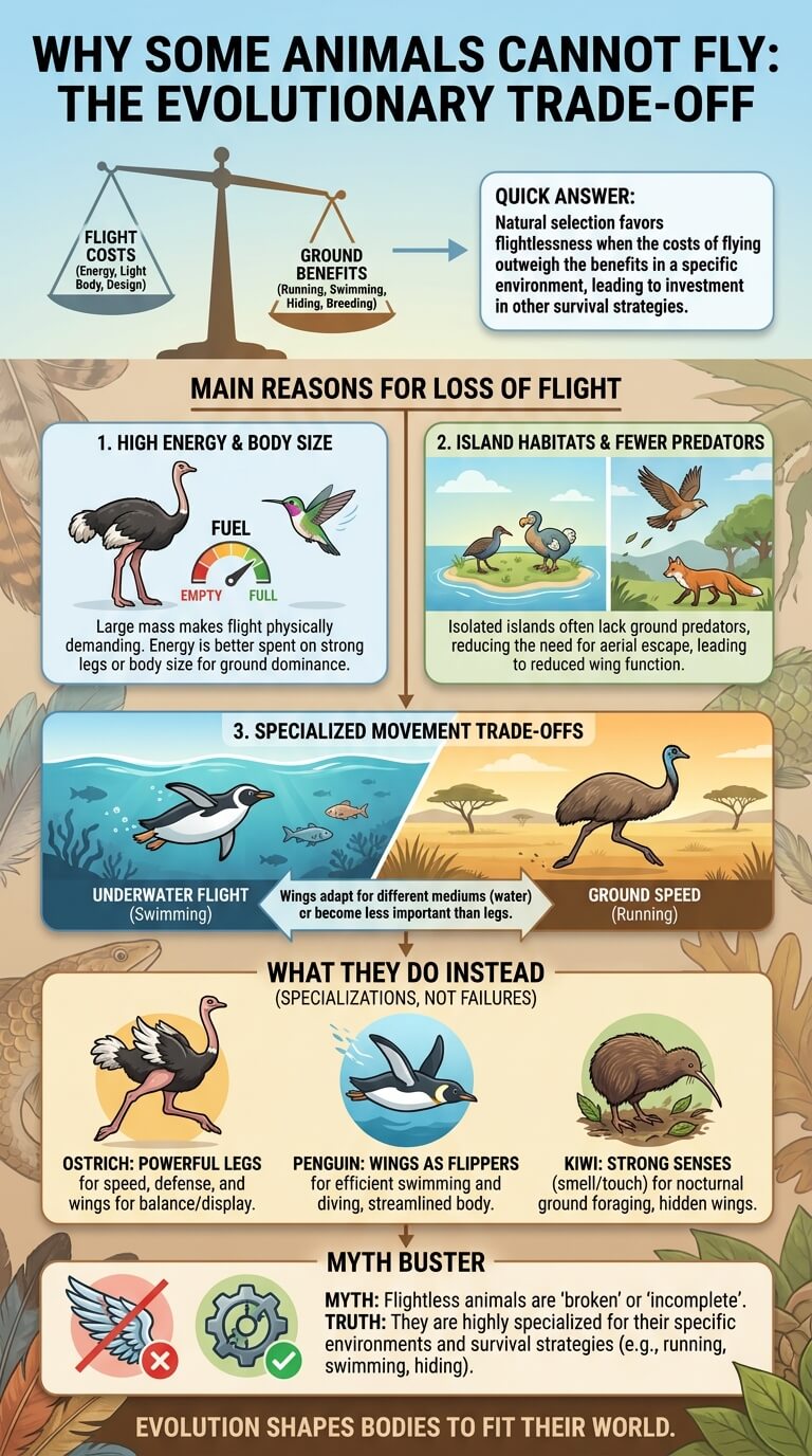 Why Some Animals Cannot Fly