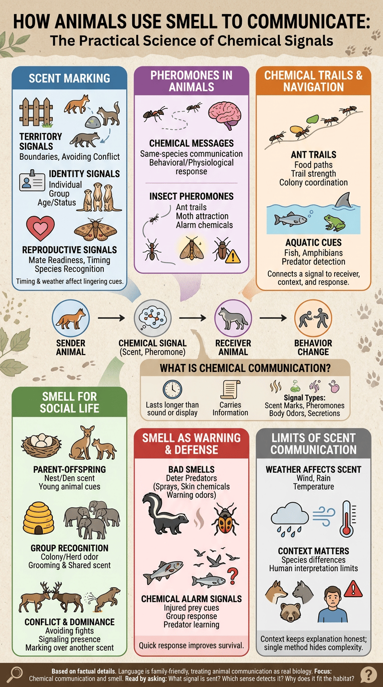 How Animals Use Smell to Communicate infographic