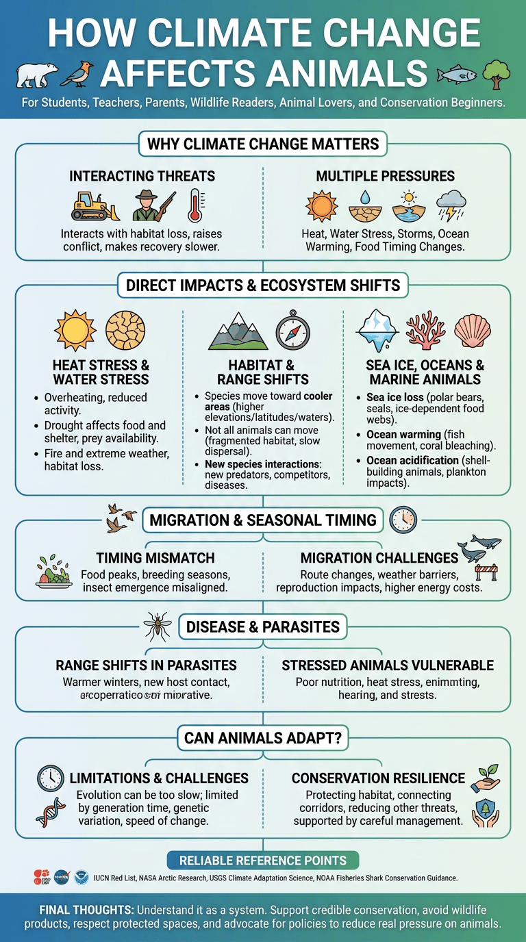 How Climate Change Affects Animals infographic