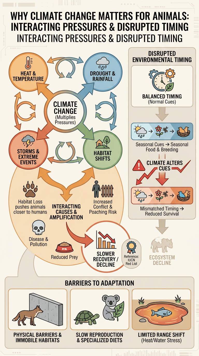 How Climate Change Affects Animals infographic