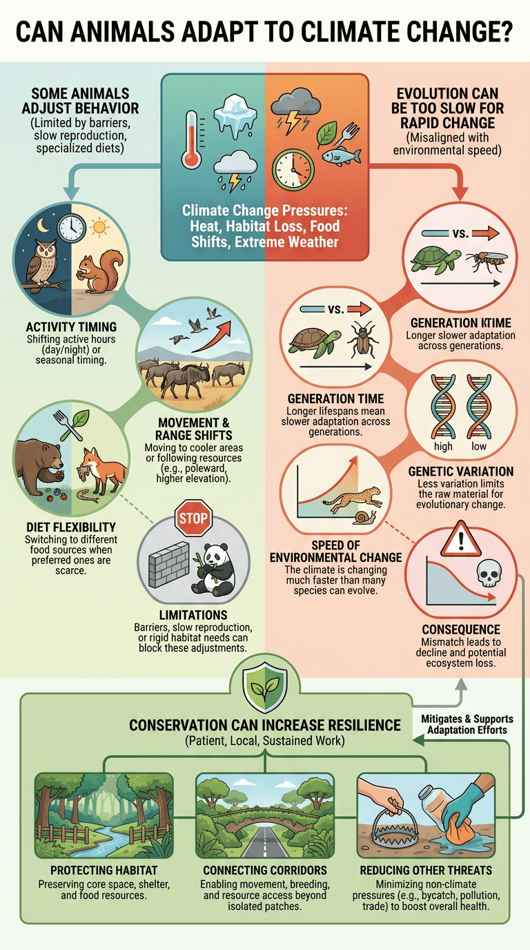 How Climate Change Affects Animals infographic