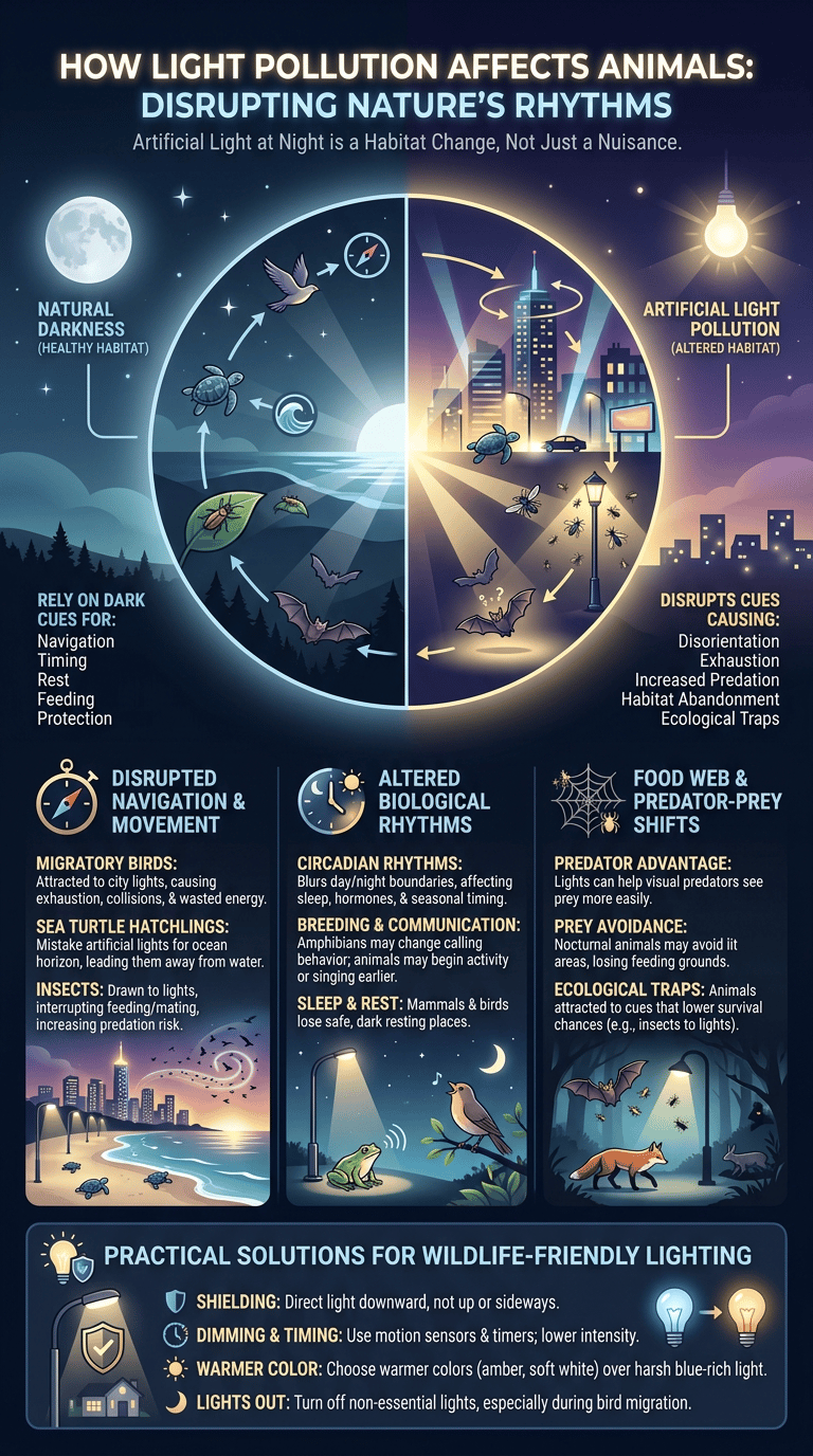 How Light Pollution Affects Animals infographic full article