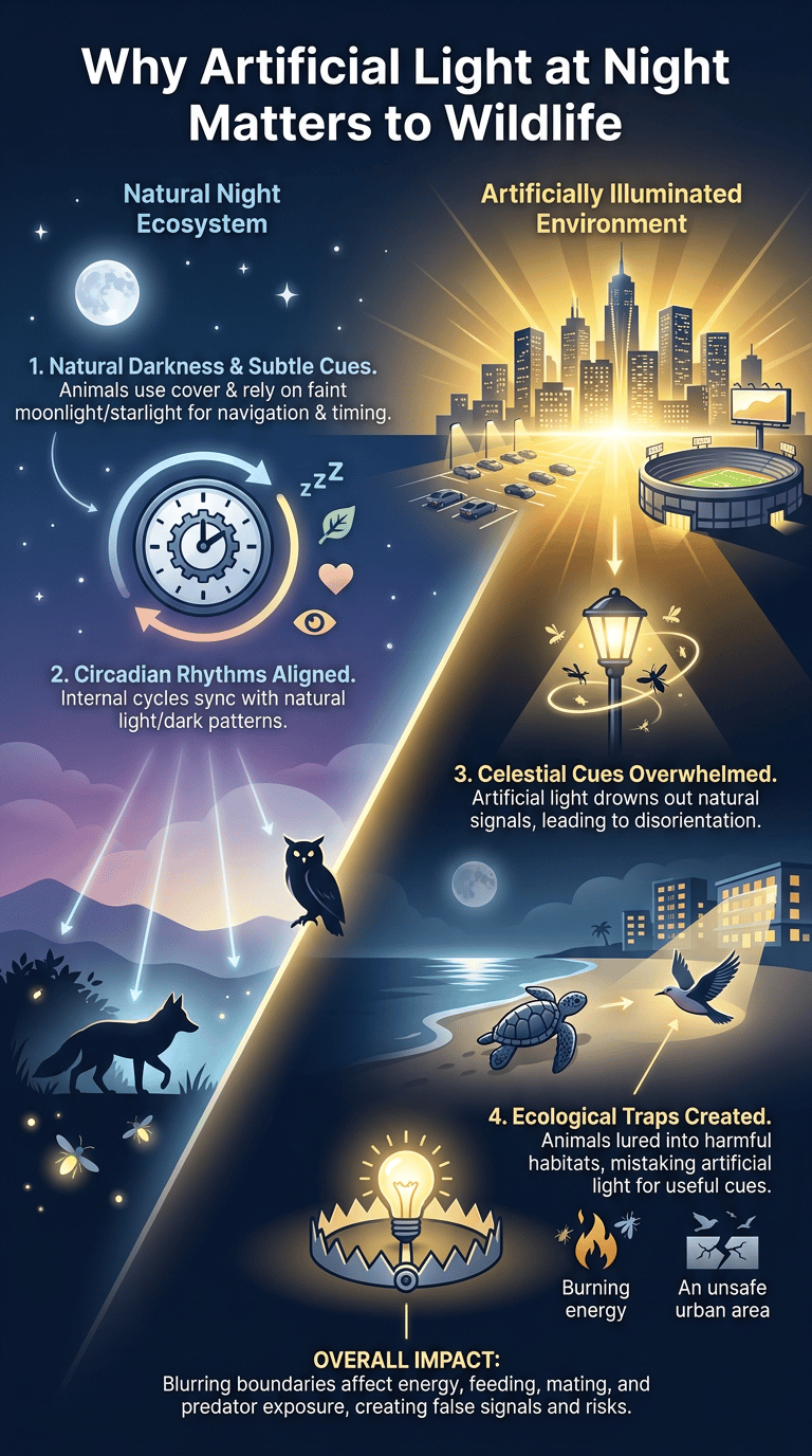 How Light Pollution Affects Animals infographic section 1