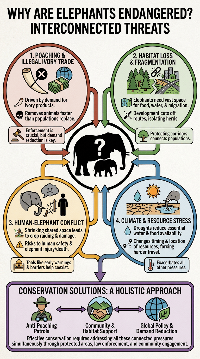 Why Are Elephants Endangered? infographic