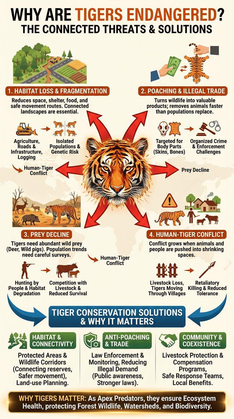 Why Are Tigers Endangered? infographic