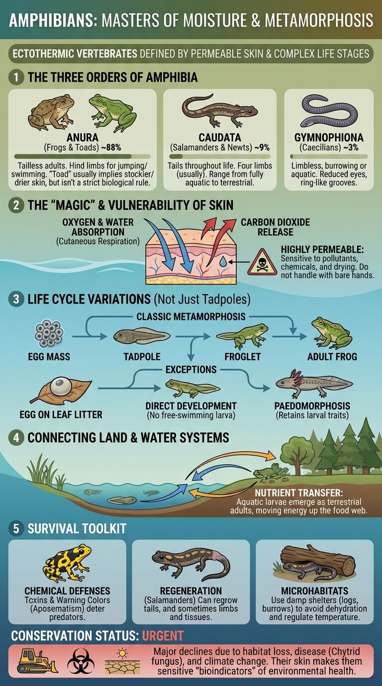 Amphibians: Types, Life Cycles, Habitats, and Survival