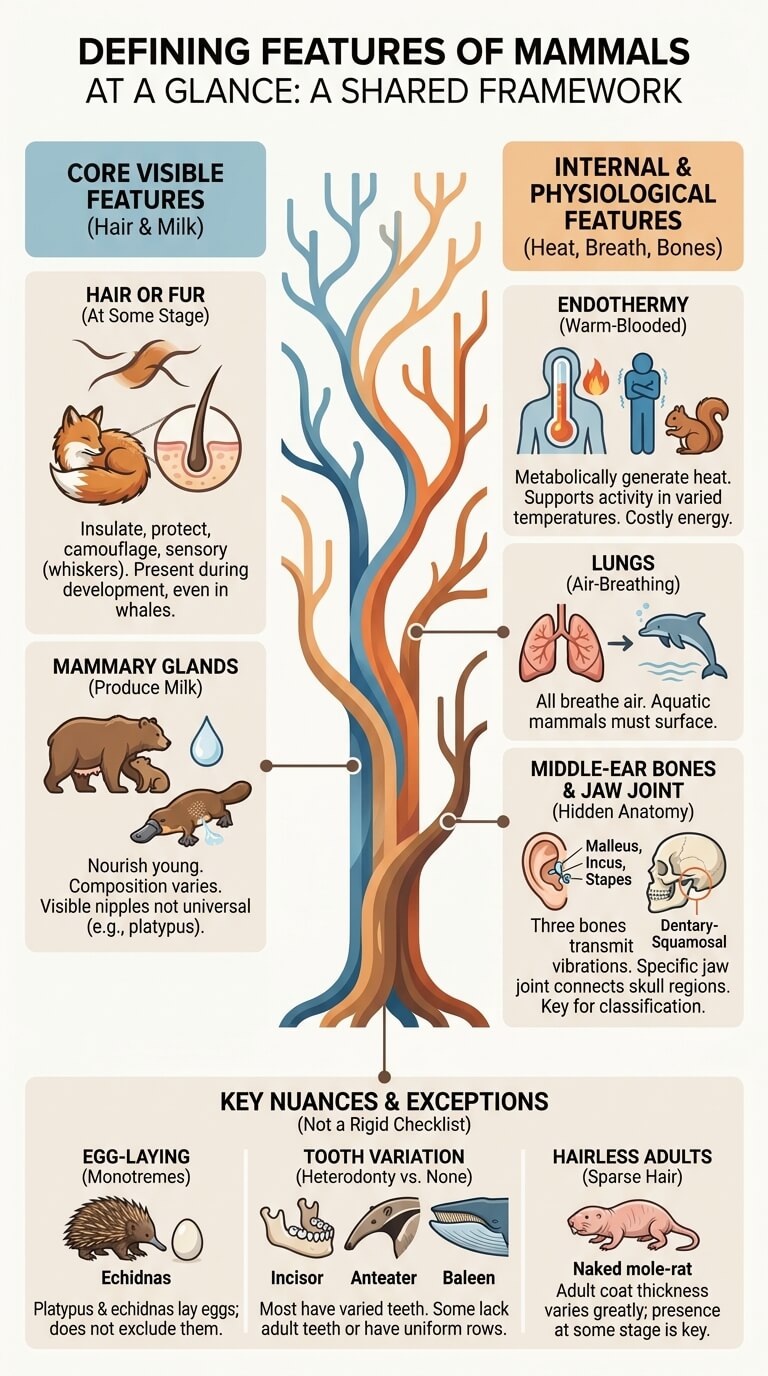 Defining Features of Mammals at a Glance