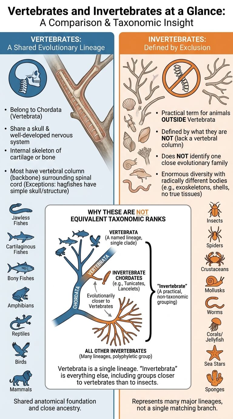 Vertebrates and Invertebrates at a Glance