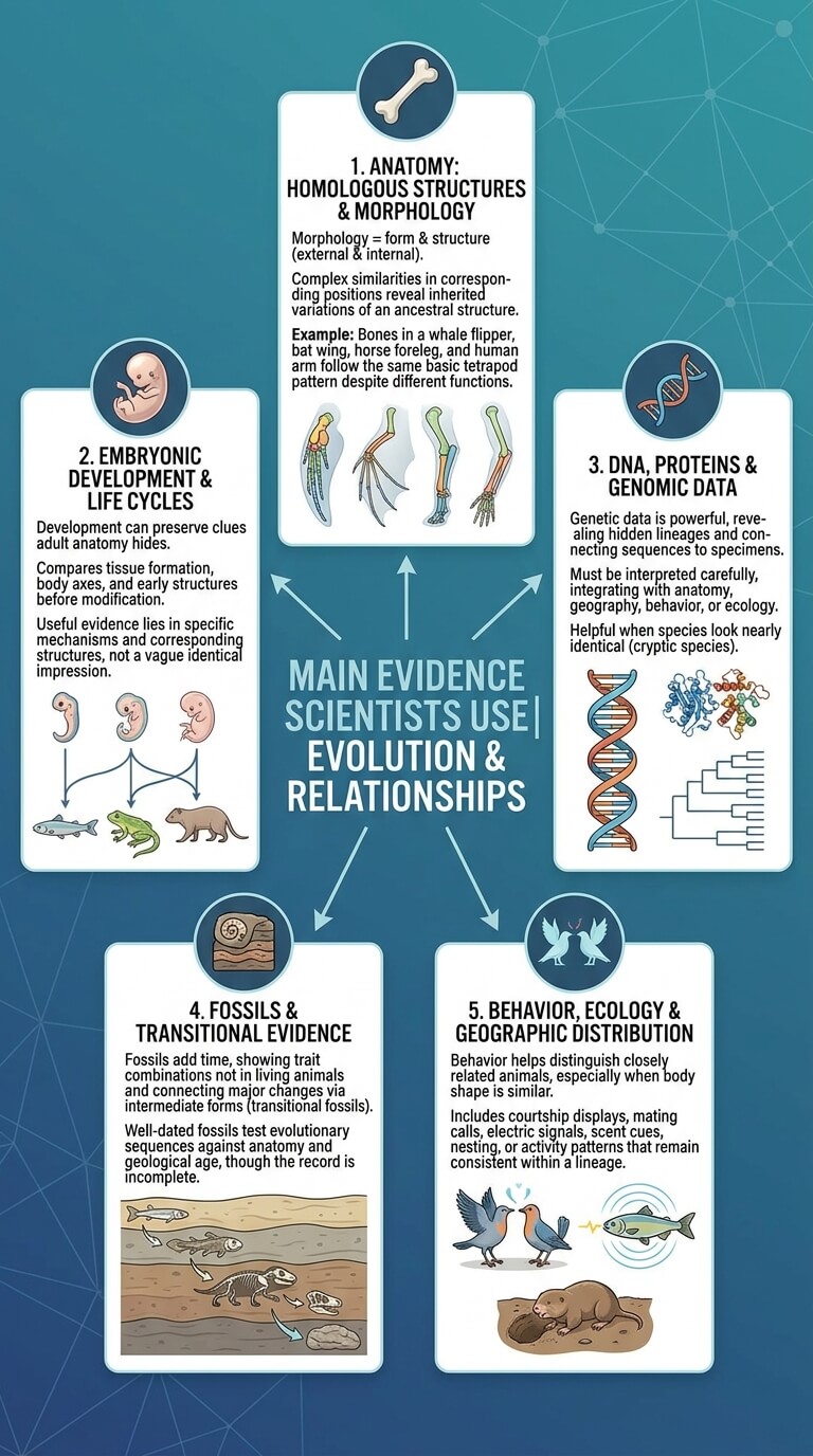 The Main Evidence Scientists Use