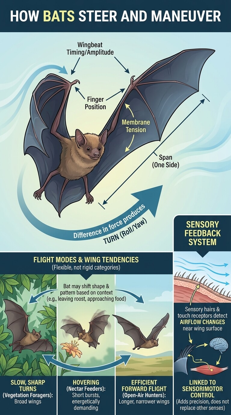 How Bats Steer and Maneuver
