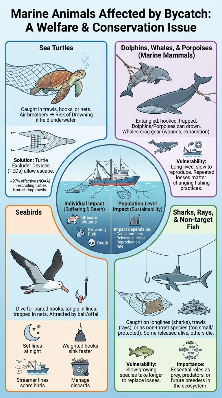 Marine Animals Affected by Bycatch