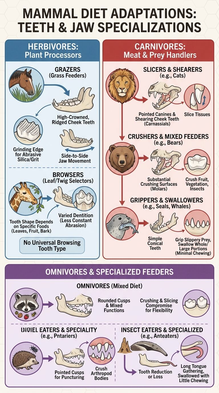 Diet Adaptations in Different Mammals