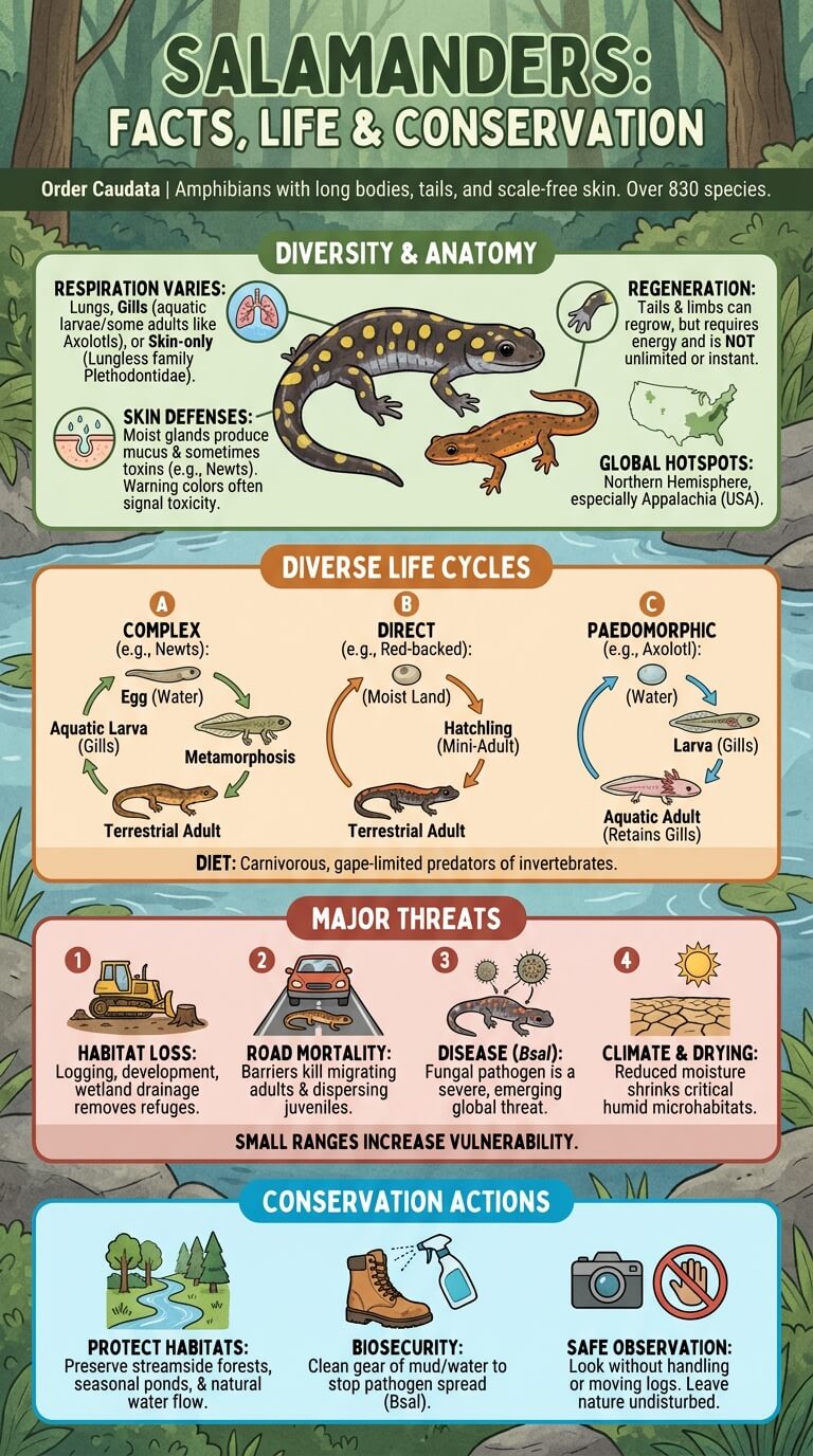 Salamander Facts: Types, Life Cycles, and Conservation