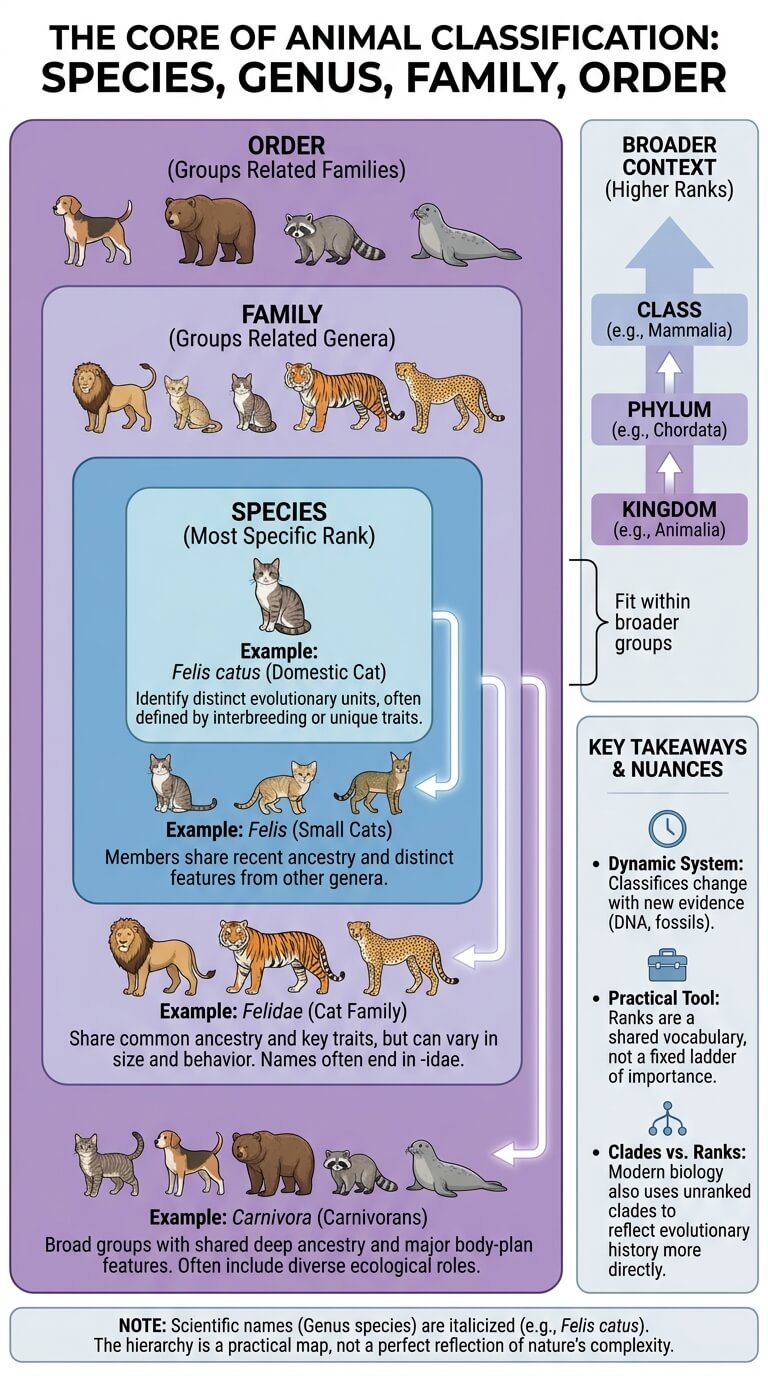 species genus family order