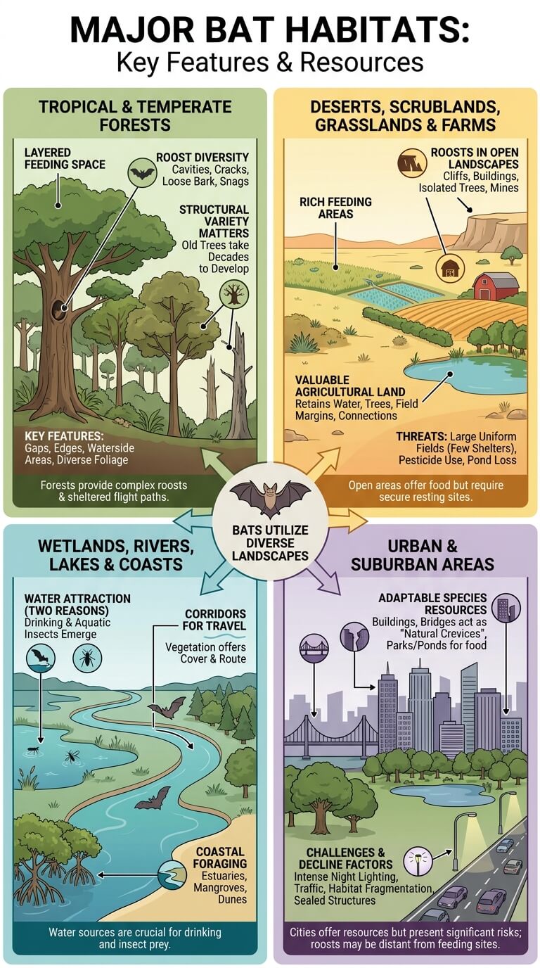 Major Bat Habitats