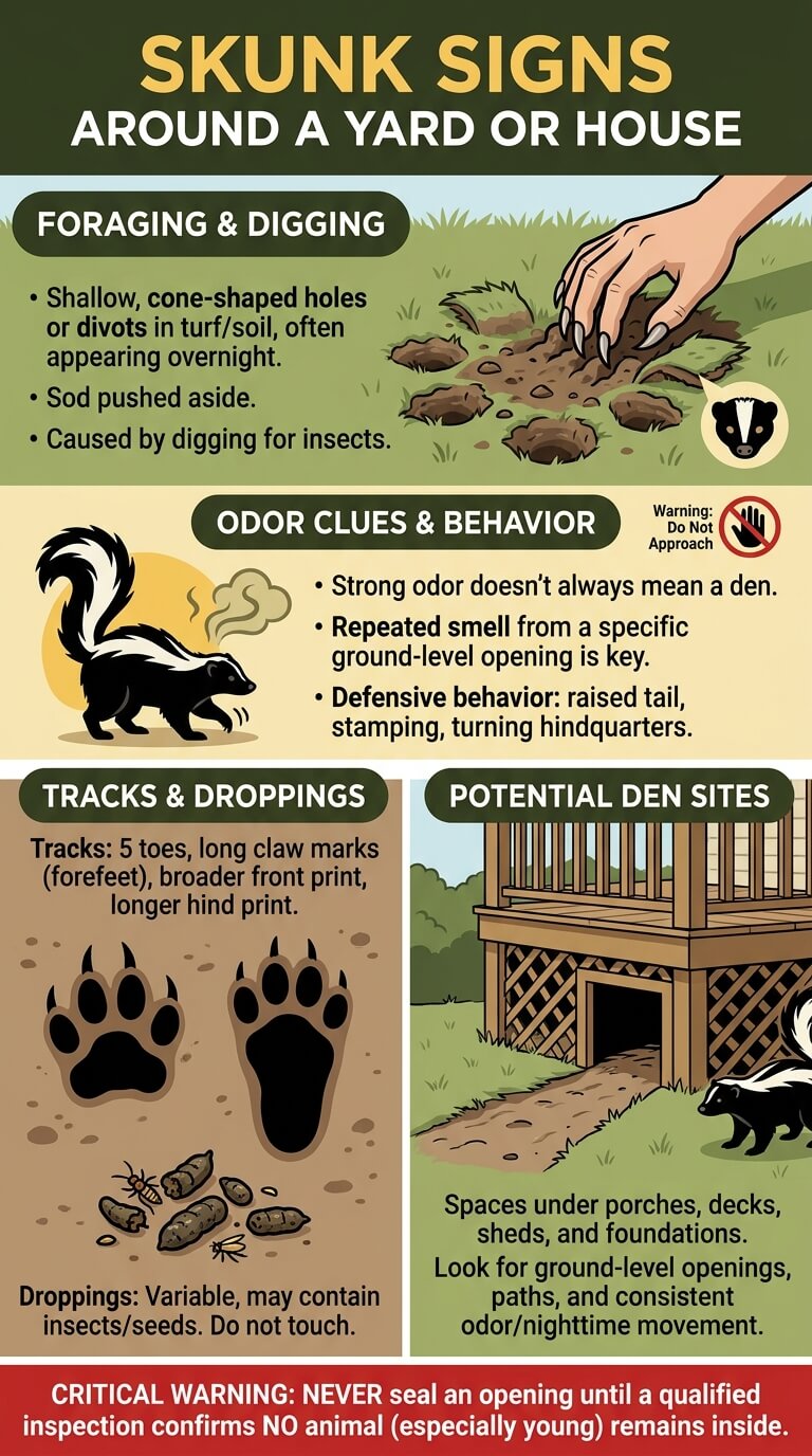 Skunk Signs Around a Yard or House
