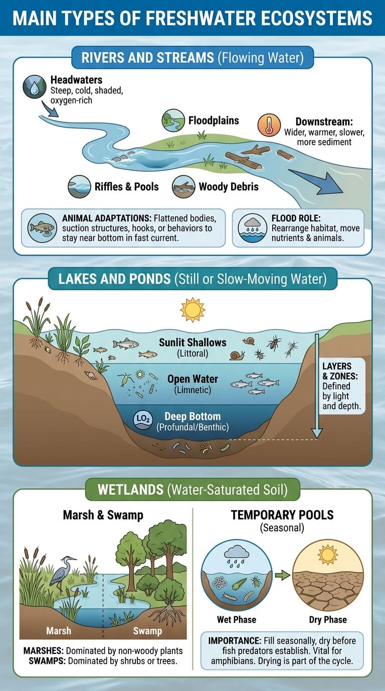 Main Types of Freshwater Ecosystems