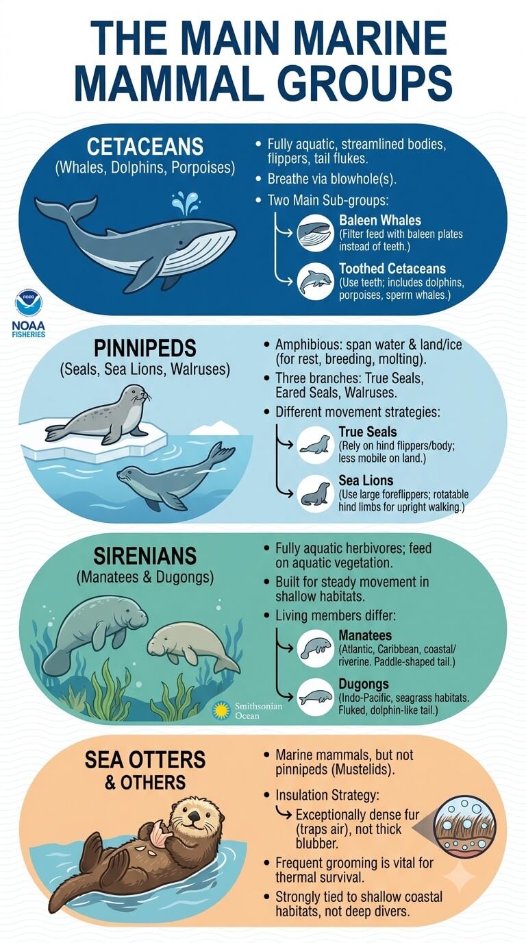 The Main Marine Mammal Groups