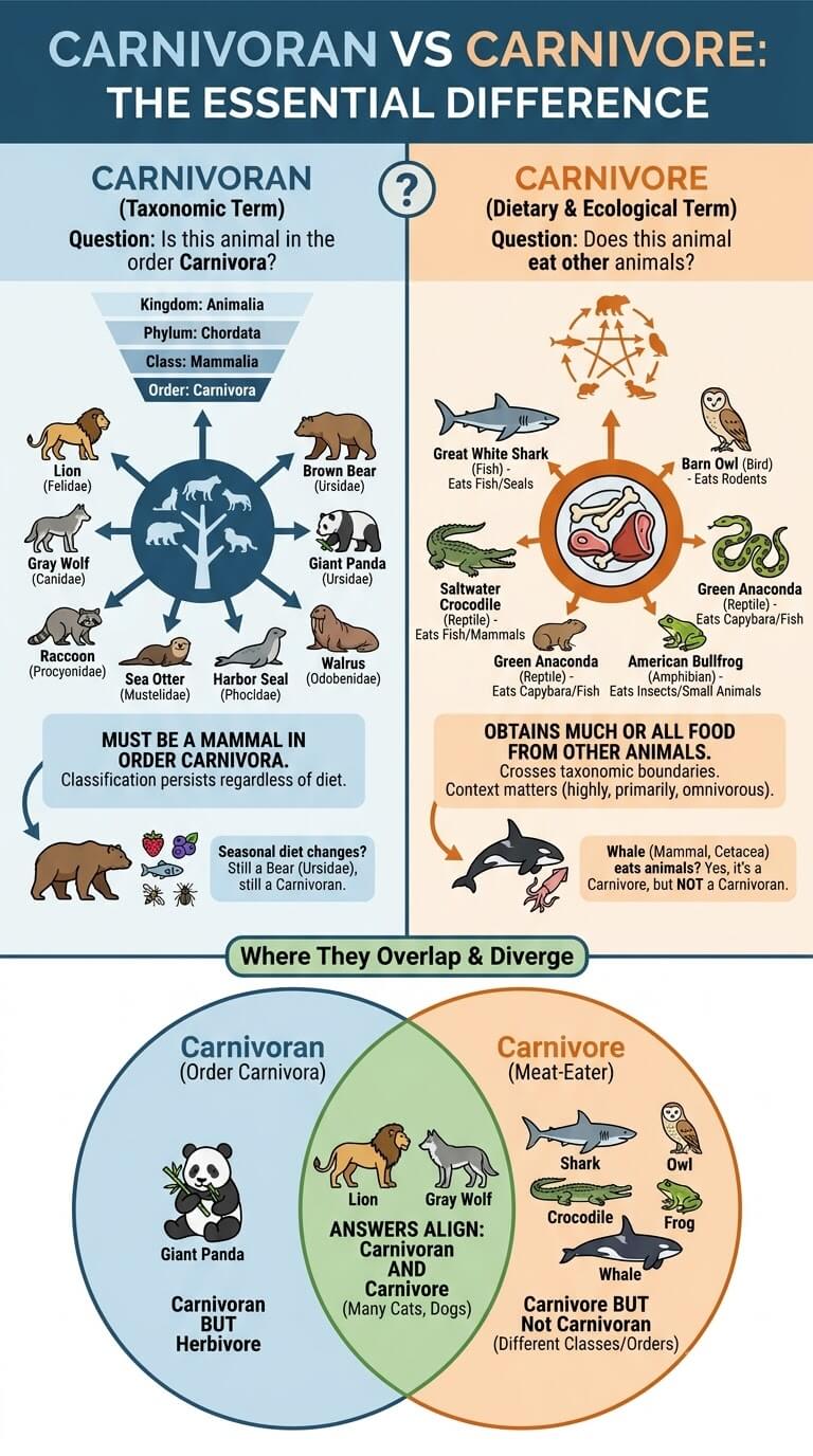 Carnivoran vs Carnivore: The Essential Difference