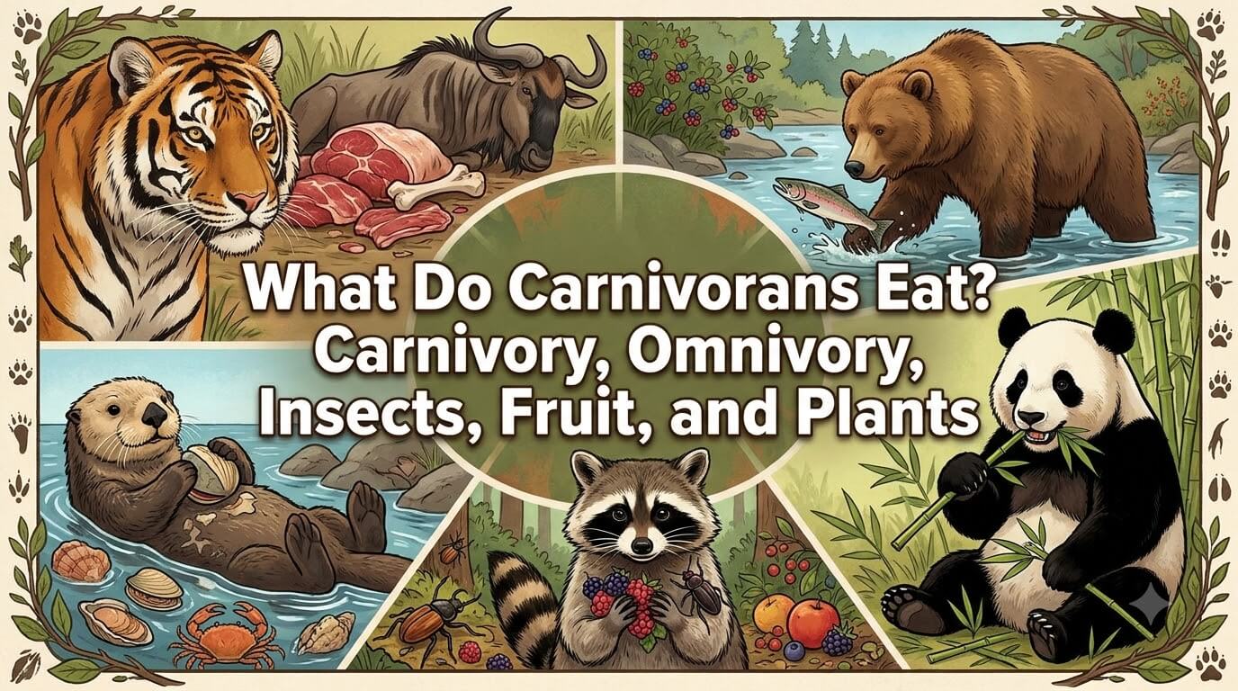 What Do Carnivorans Eat? Carnivory, Omnivory, Insects, Fruit, and Plants